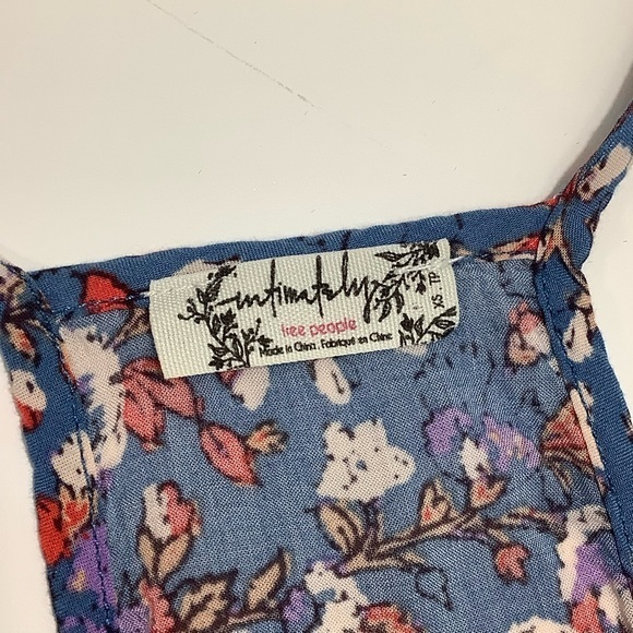 Free People floral racerback tunic blouse size XS EUC - Picture 3 of 9